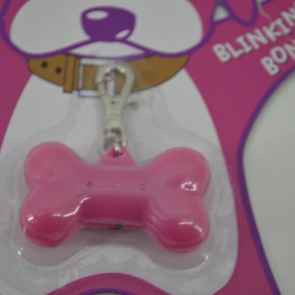 See Spot! Blinking Bone Barbie Pink Dog Pet Accessory for collar - Picture 2 of 16